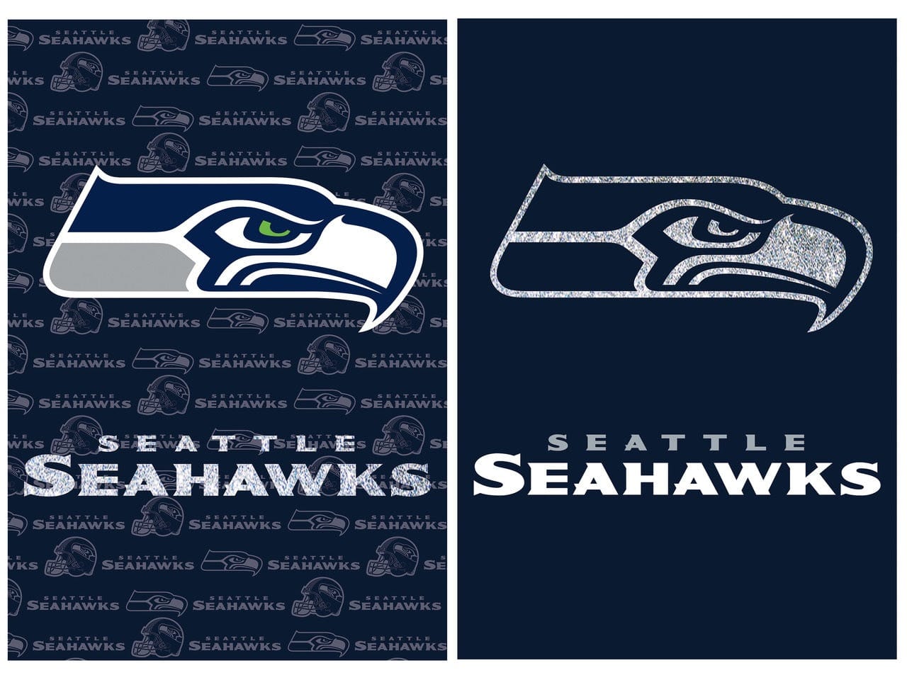 Seattle Seahawks Garden Flag 2 Sided Glitter Logo