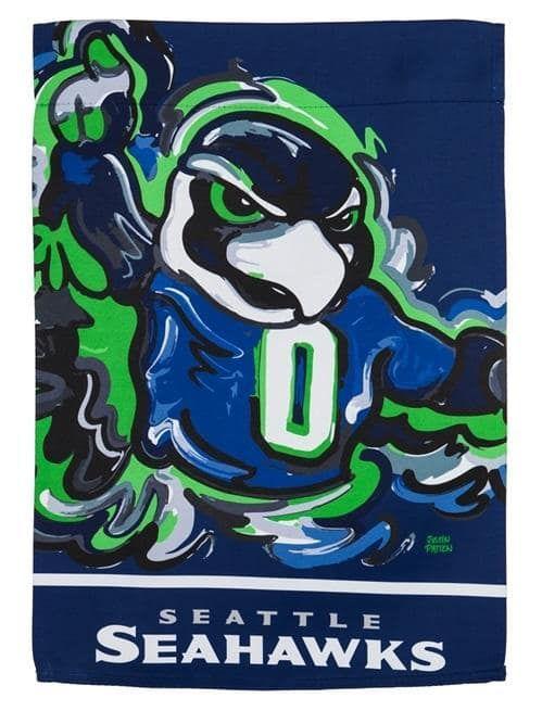 Seattle Seahawks Garden Flag 2 Sided Justin Patten