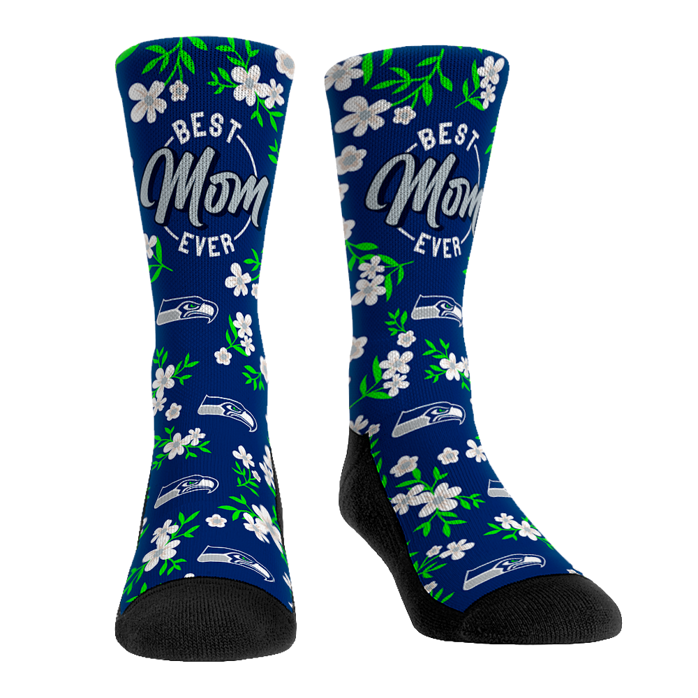 Seattle Seahawks - Best Mom Floral | Rock 'Em Socks