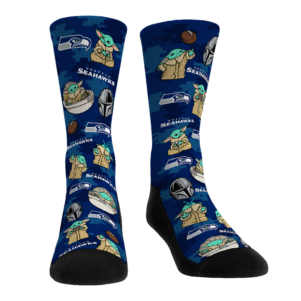Seattle Seahawks - Star Wars  - Grogu All-Over | Rock 'Em Socks 1