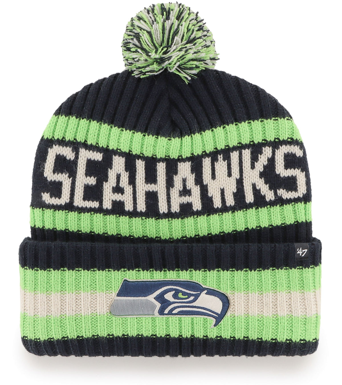Seattle Seahawks - Bering Navy Cuffed Knit, 47 Brand 1