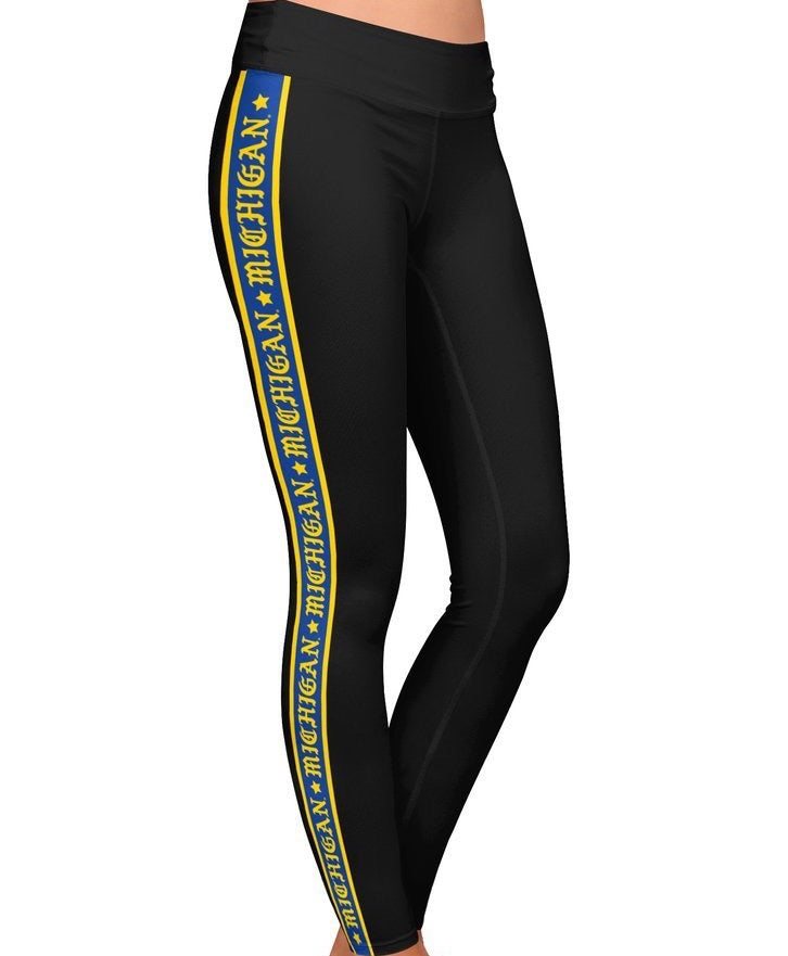University of Michigan Gothic Side Stripe Leggings | lojobands 1