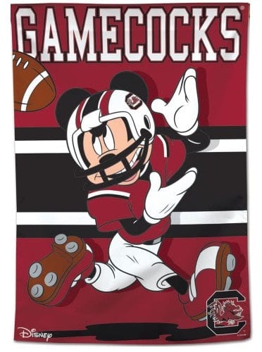 South Carolina Banner Mickey Mouse Gamecoks Football House Flag