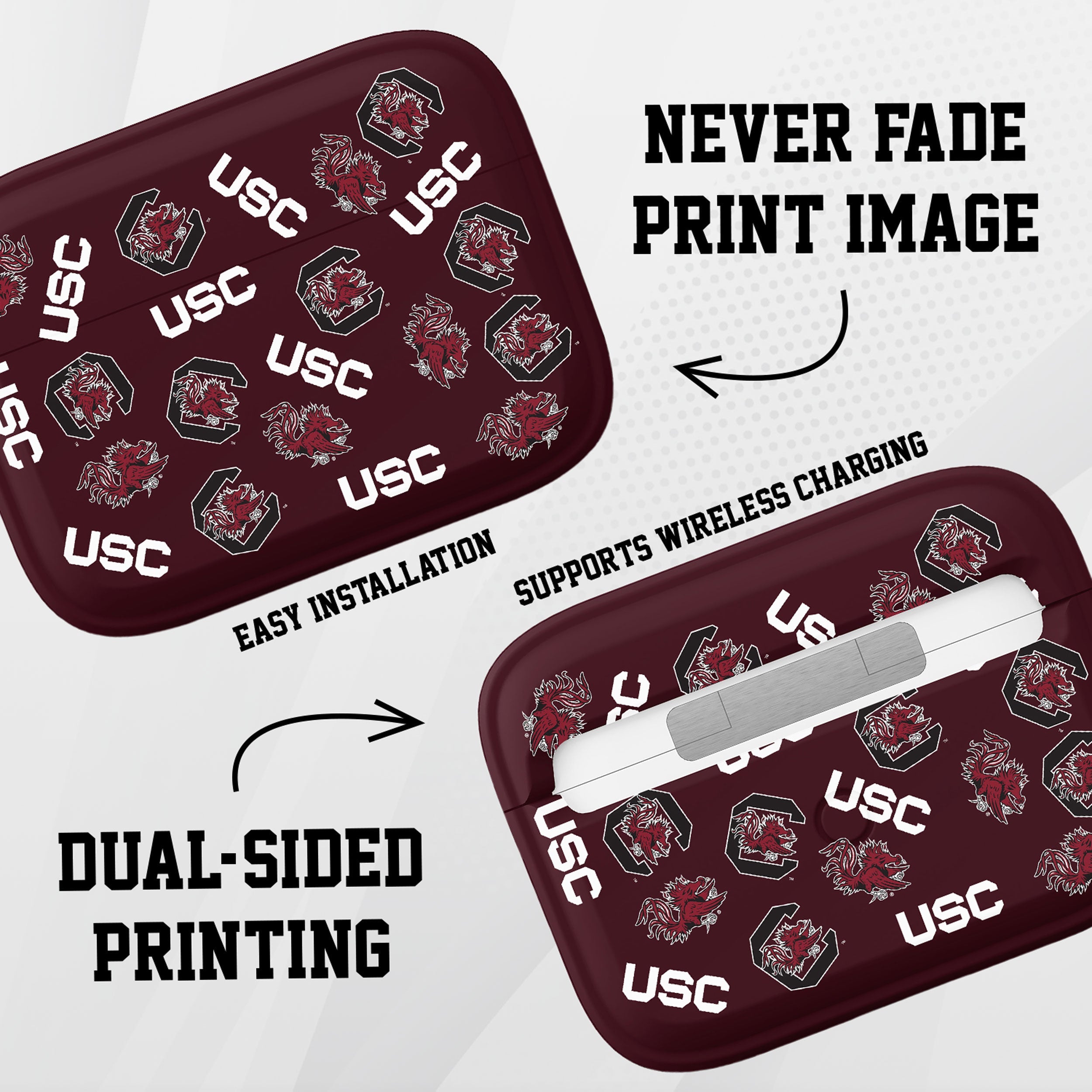 South Carolina Gamecocks HDX AirPods Pro 1 & 2 Case Cover 6
