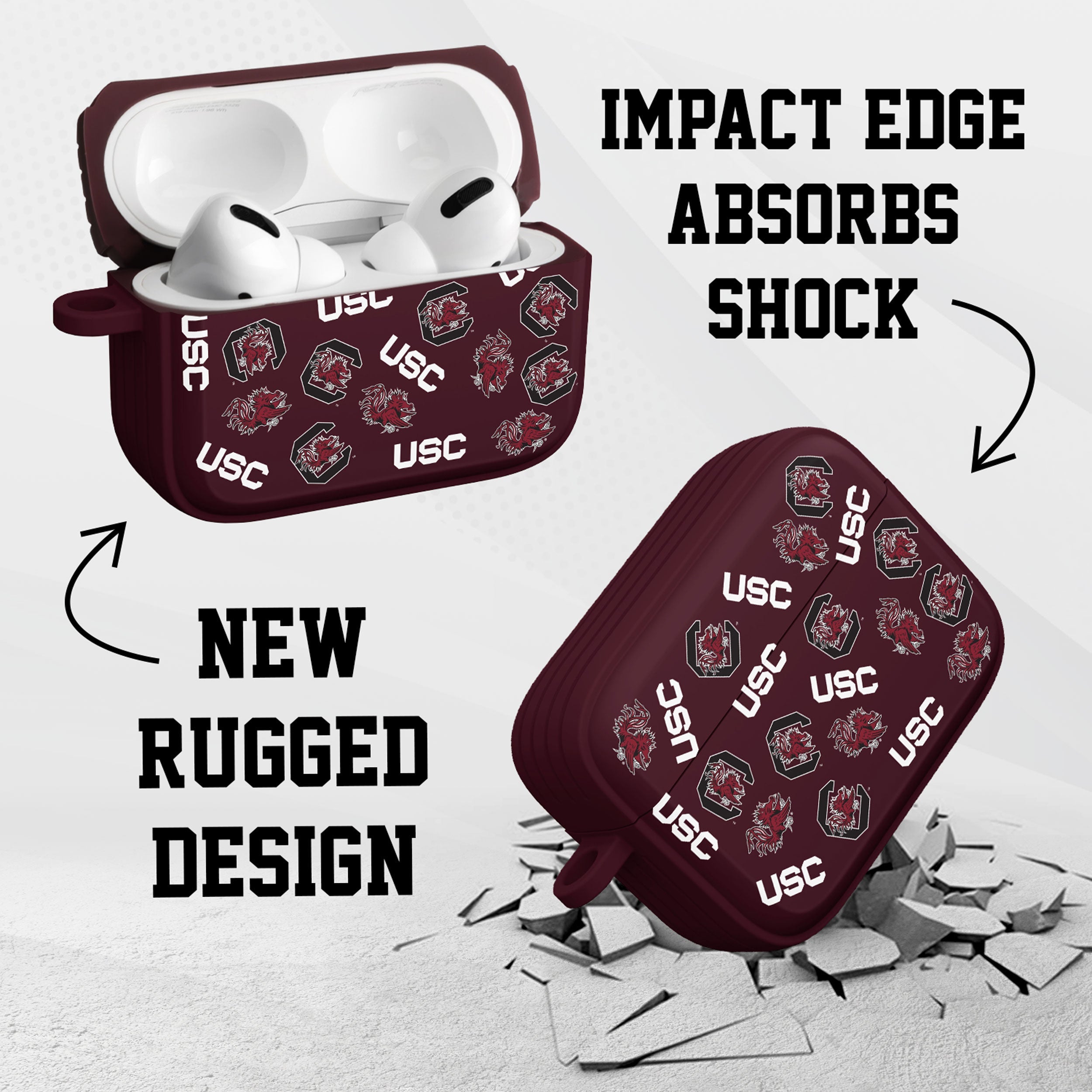 South Carolina Gamecocks HDX AirPods Pro 1 & 2 Case Cover 7