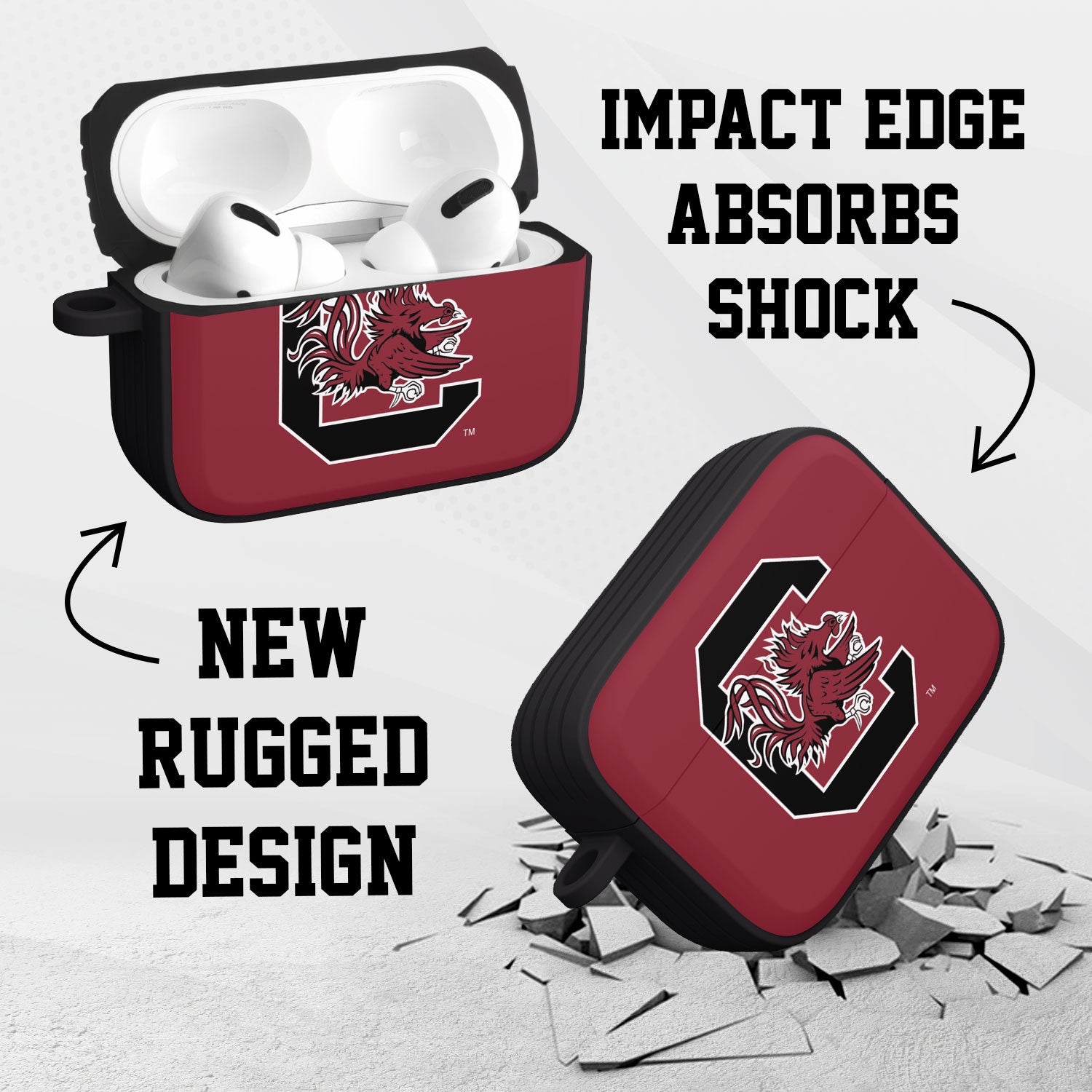 South Carolina Gamecocks HDX AirPods Pro 1 & 2 Case Cover 3