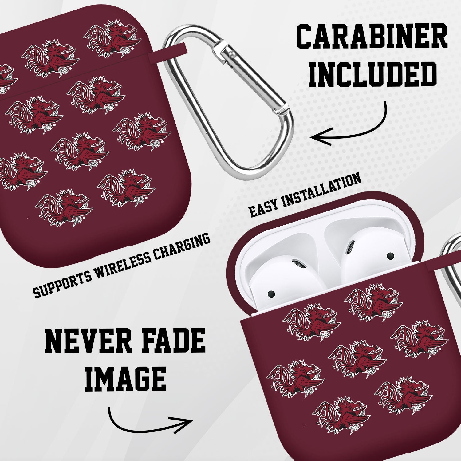 South Carolina Gamecocks HD Apple AirPods Gen 1 & 2 Case Cover 5