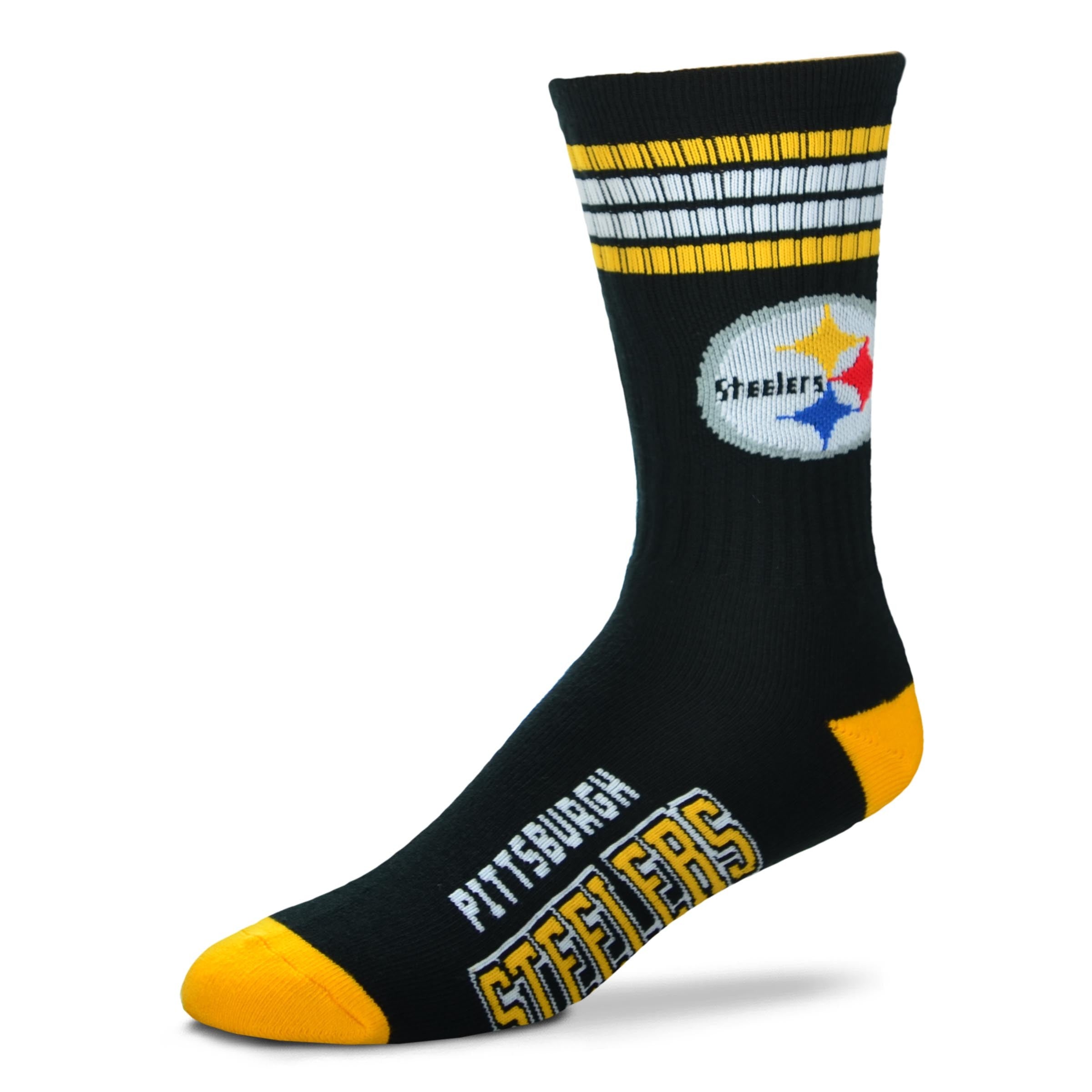 Pittsburgh Steelers Men's 4 Stripe Deuce Socks 1
