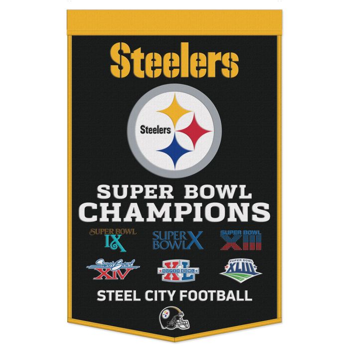 Pittsburgh Steelers 24" x 38" Primary Wool Banner 1