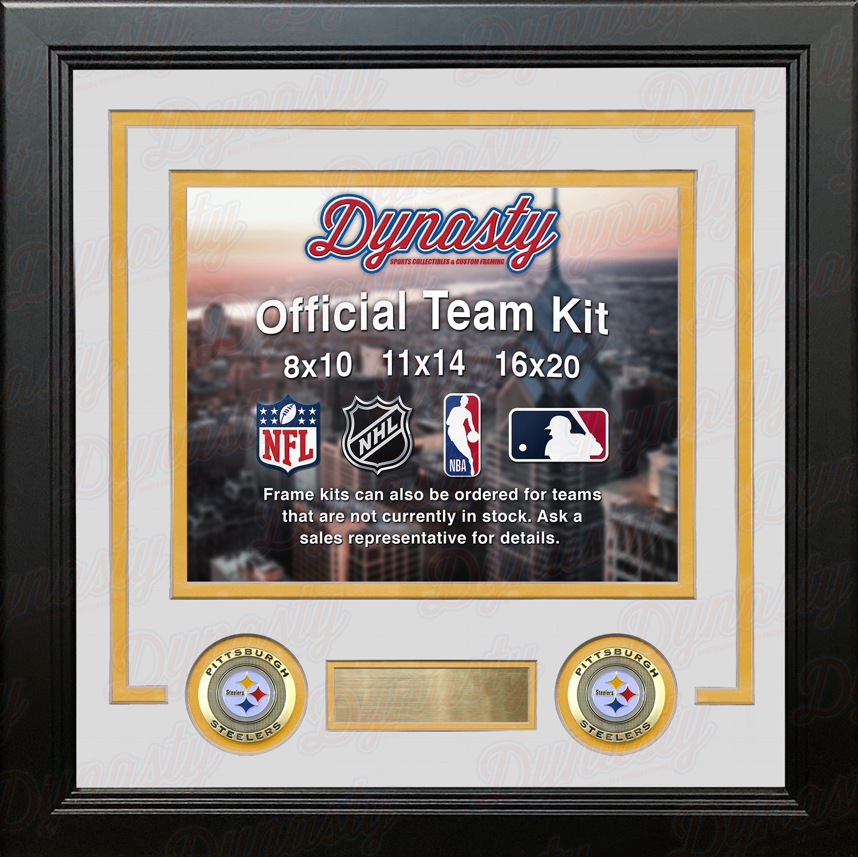Pittsburgh Steelers Custom NFL Football 11x14 Picture Frame Kit (Multiple Colors) 4
