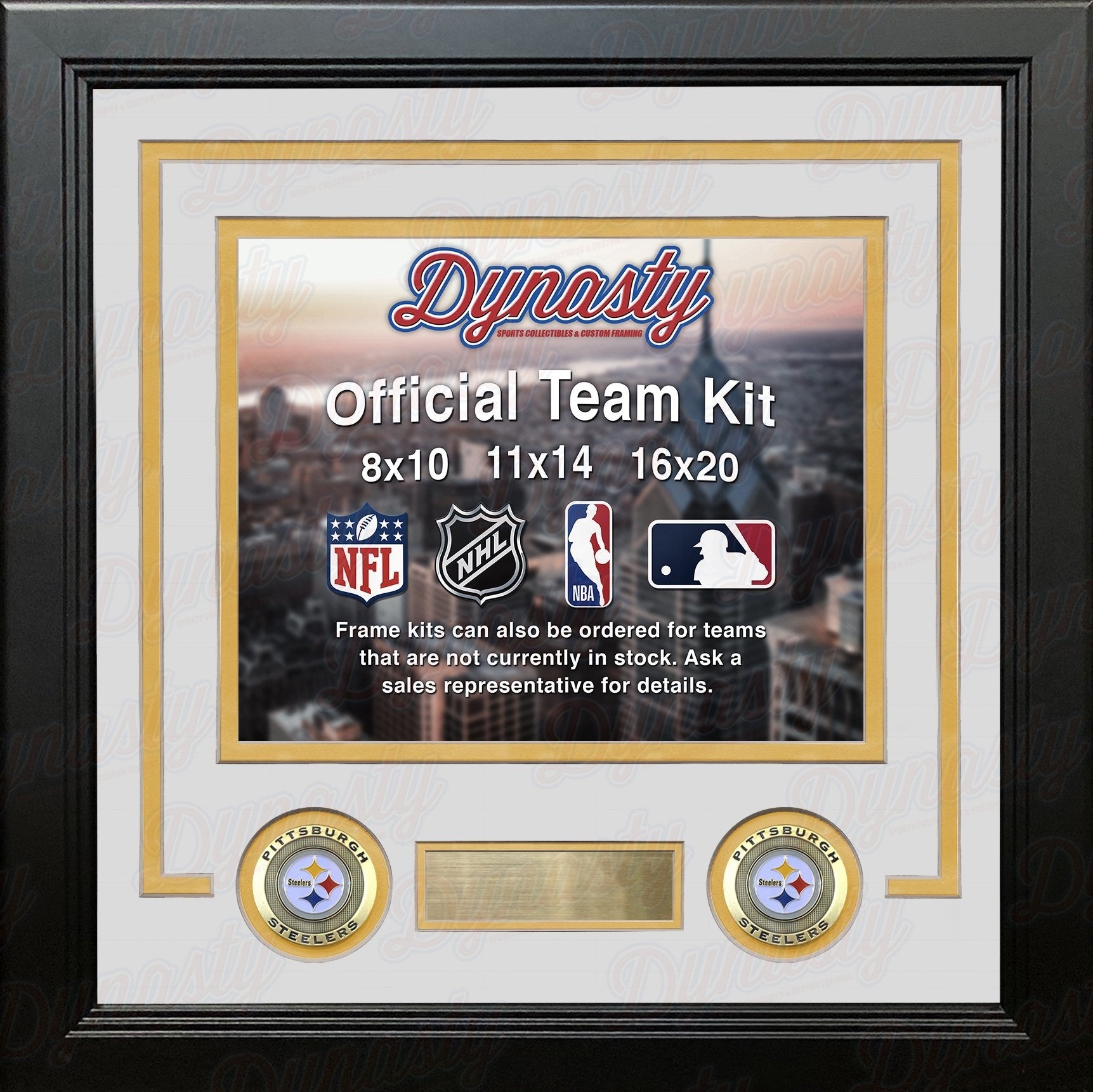 Pittsburgh Steelers Custom NFL Football 16x20 Picture Frame Kit (Multiple Colors) 4