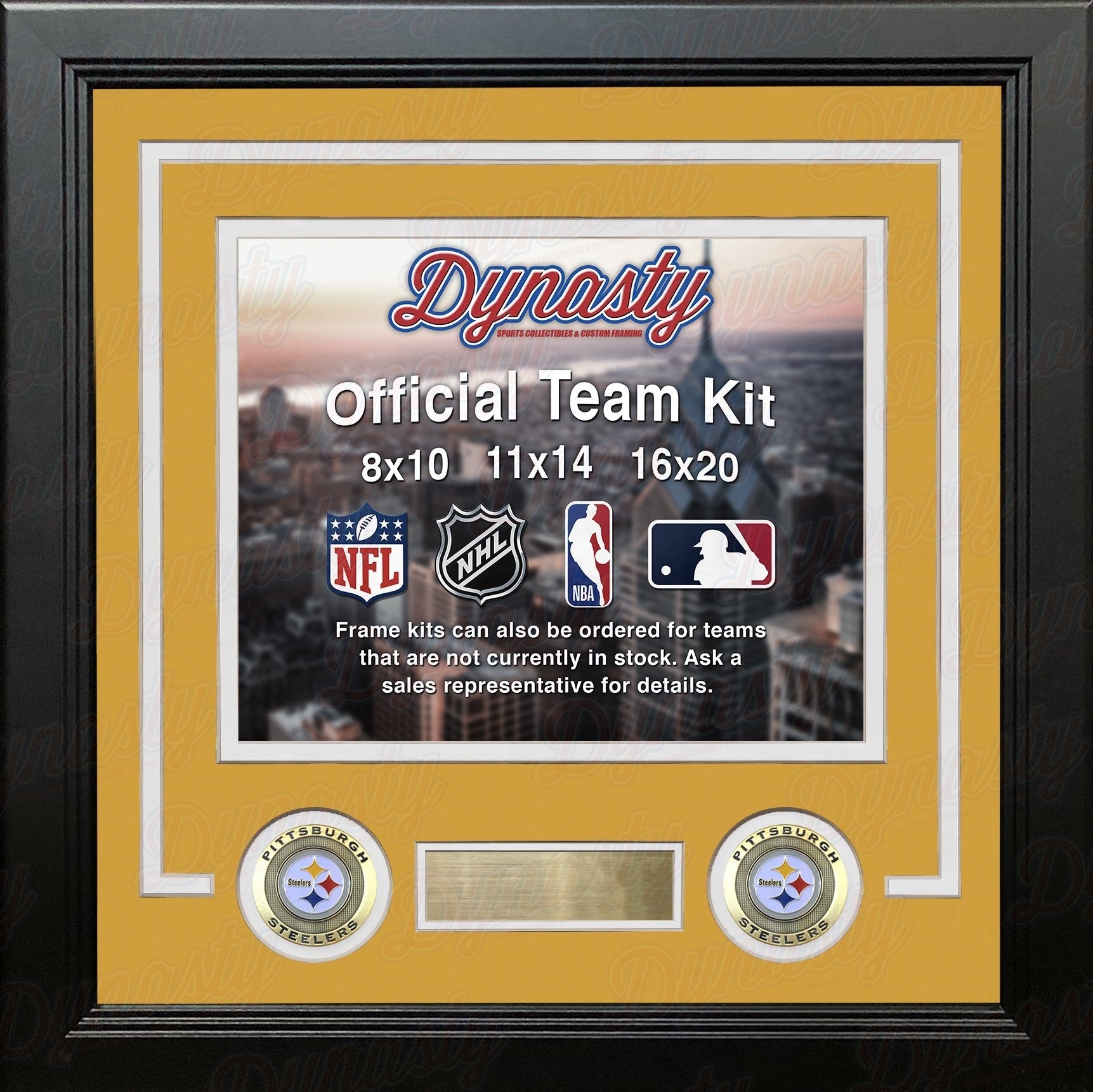 Pittsburgh Steelers Custom NFL Football 11x14 Picture Frame Kit (Multiple Colors) 3