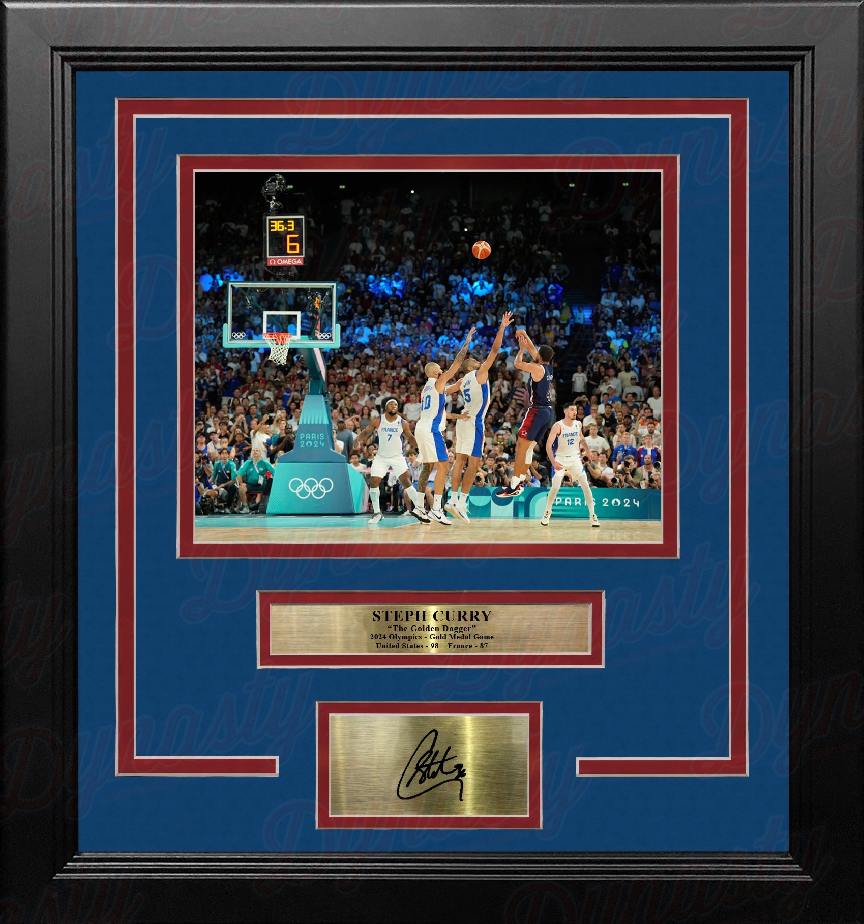 Steph Curry Golden Dagger 8" x 10" Framed Olympics Basketball Photo with Engraved Autograph 2