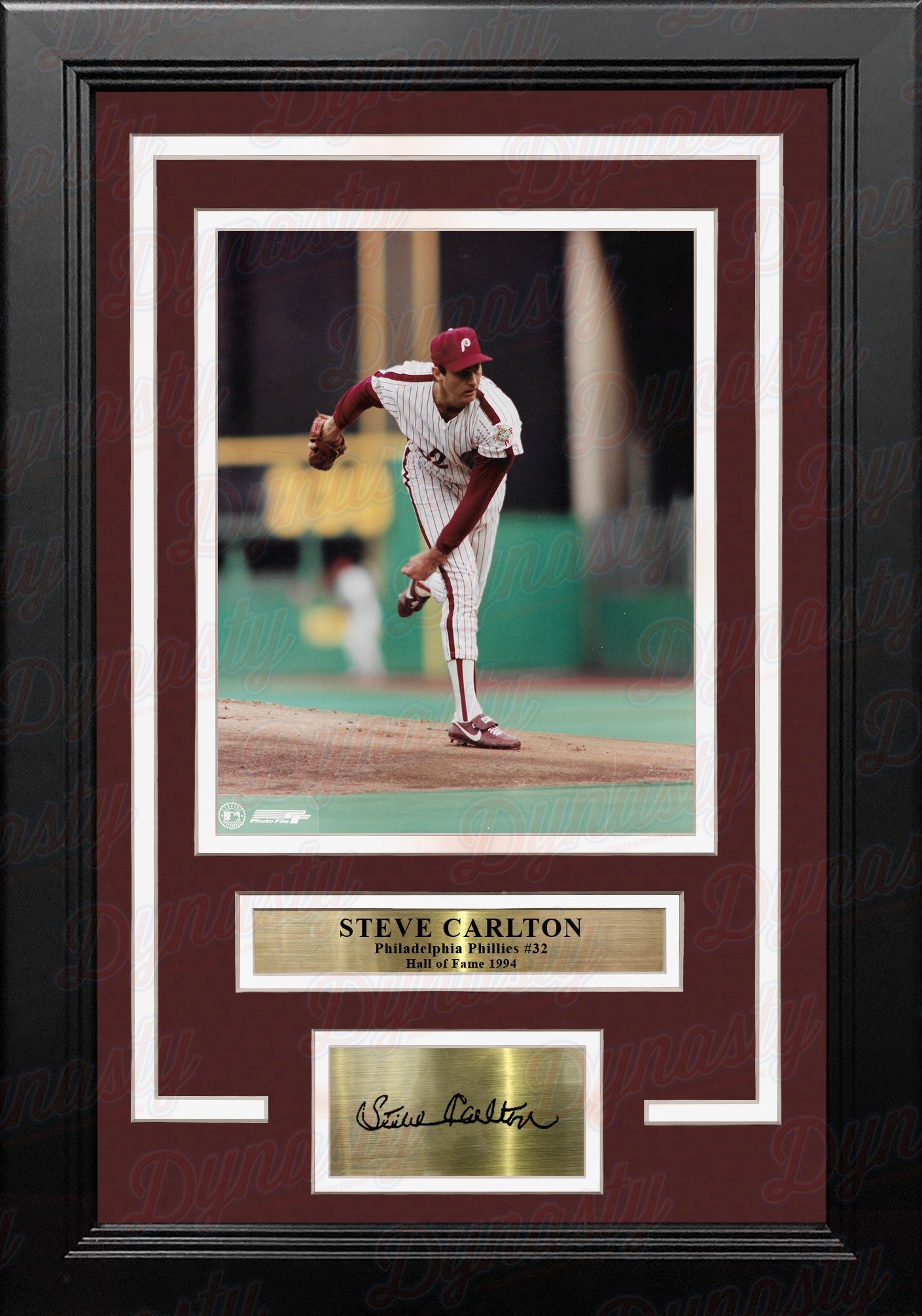 Steve Carlton in Action Philadelphia Phillies 8" x 10" Framed Baseball Photo with Engraved Autograph 1