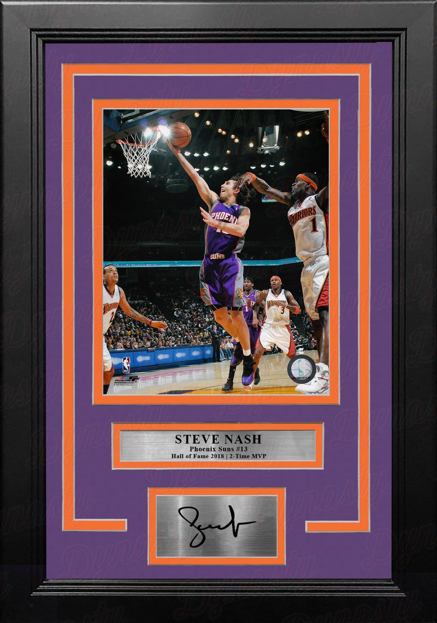 Steve Nash in Action Phoenix Suns 8" x 10" Framed Basketball Photo with Engraved Autograph 2