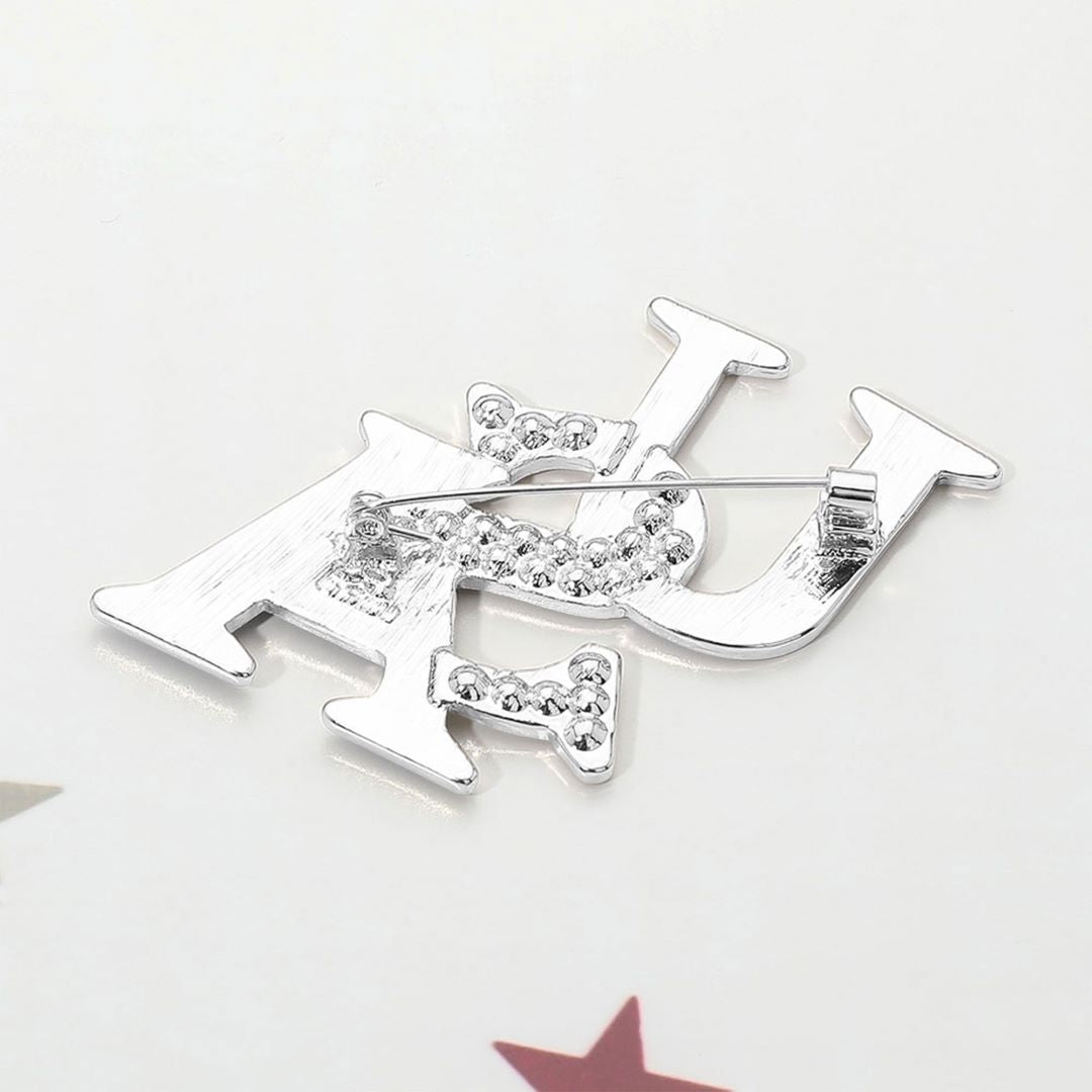 Stone Paved Enamel USA Pin Brooch 4