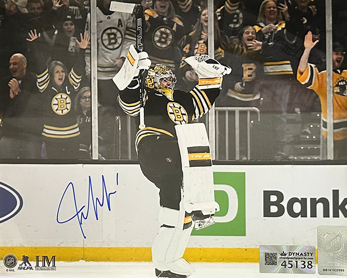 Jeremy Swayman Celebration Boston Bruins Autographed 16" x 20" Hockey Photo 2