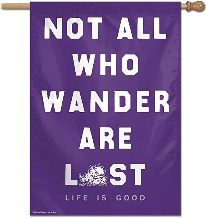 TCU Horned Frogs Life Is Good Vertical House Banner Flag 1