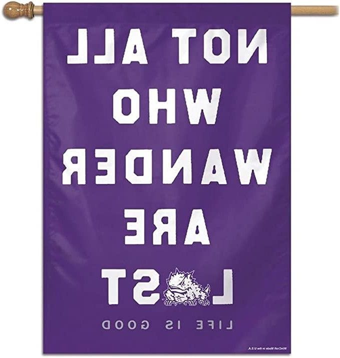 TCU Horned Frogs Life Is Good Vertical House Banner Flag 2