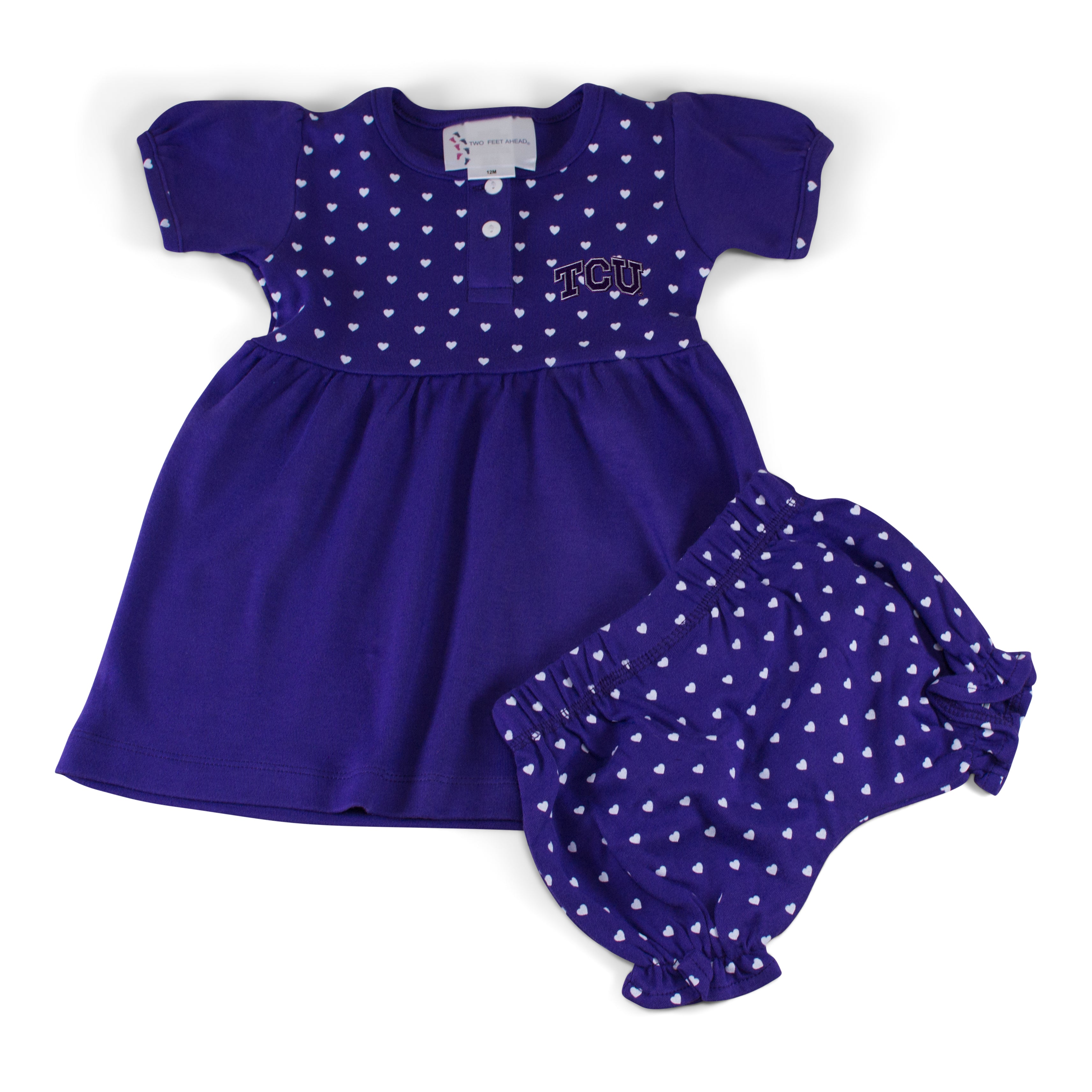 Texas Christian University Girl's Heart Dress with Bloomers | Two Feet Ahead