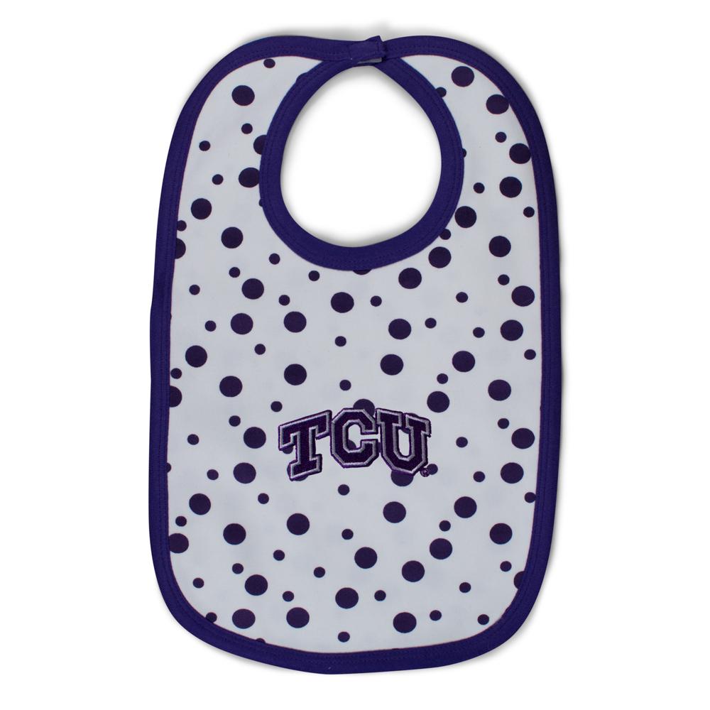 Texas Christian University Polka Dot Bib | Two Feet Ahead