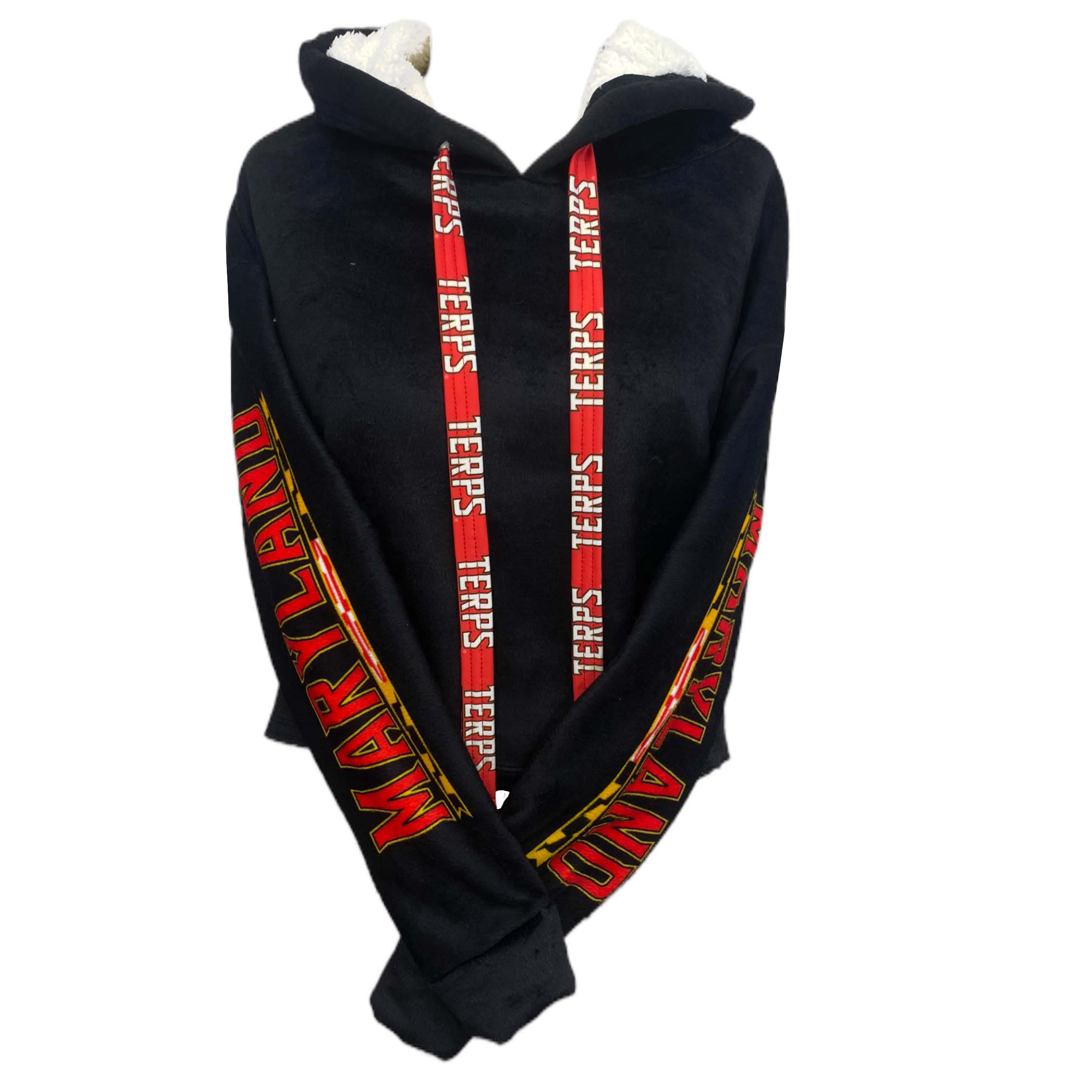 Maryland Terps Black Varsity Furry Hoodie 5