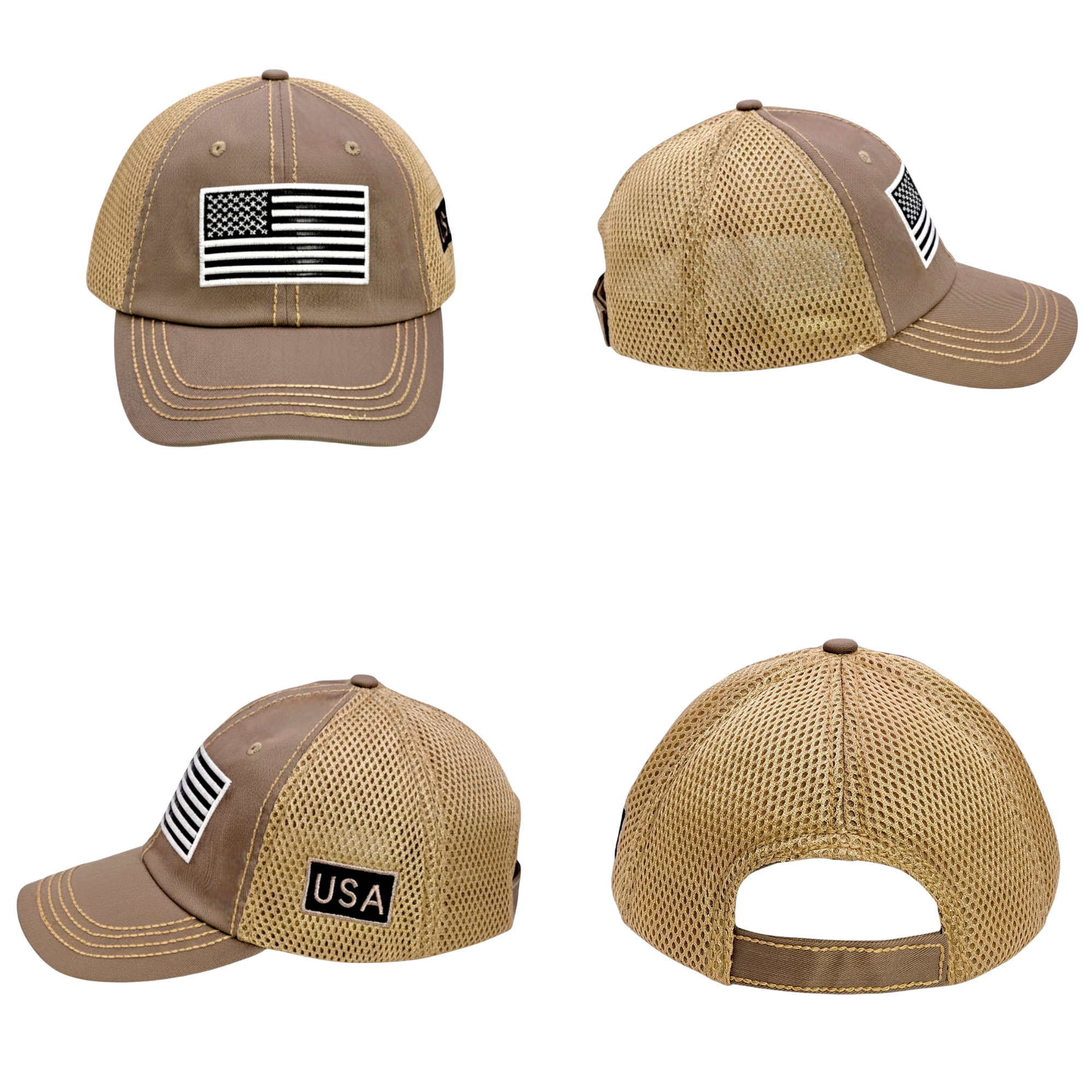 USA Tactical Trucker Cap – Double Mesh Back American Flag Hat 5