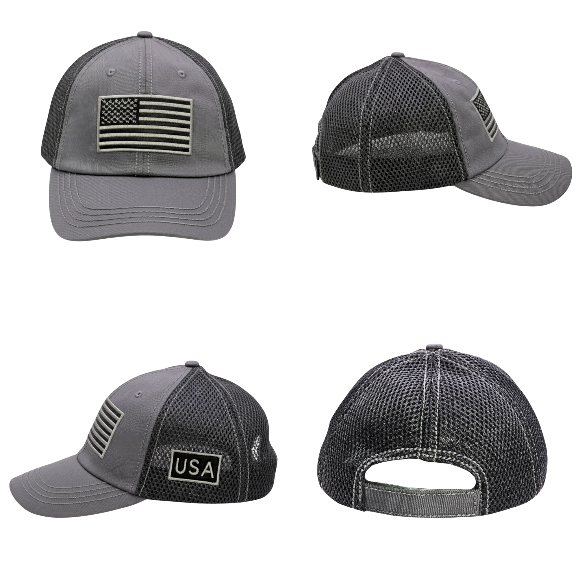 USA Tactical Trucker Cap – Double Mesh Back American Flag Hat 7