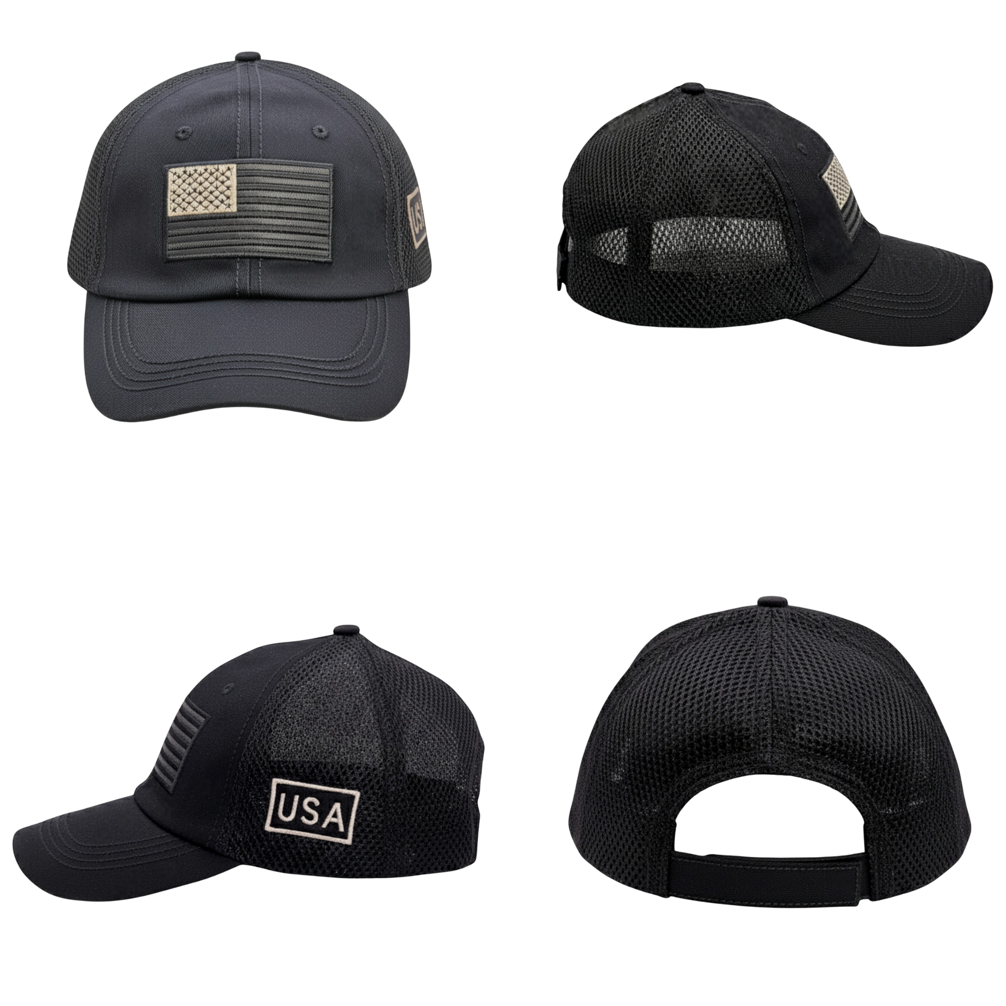 USA Tactical Trucker Cap – Double Mesh Back American Flag Hat 3