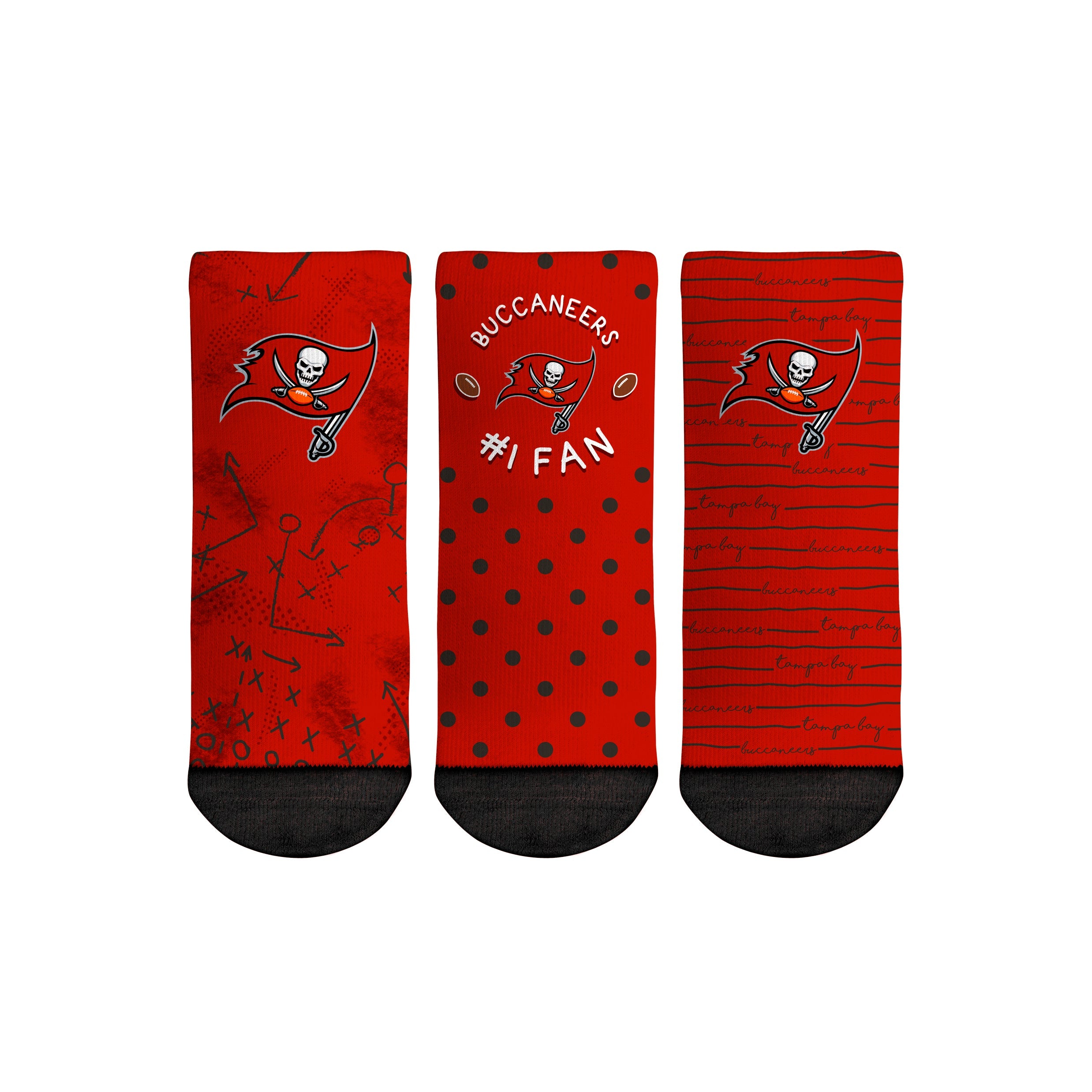 Tampa Bay Buccaneers - Number 1 Fan 3-Pack (Toddler) | Rock 'Em Socks