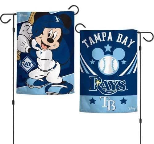 Tampa Bay Rays Garden Flag 2 Sided Mickey Mouse Baseball