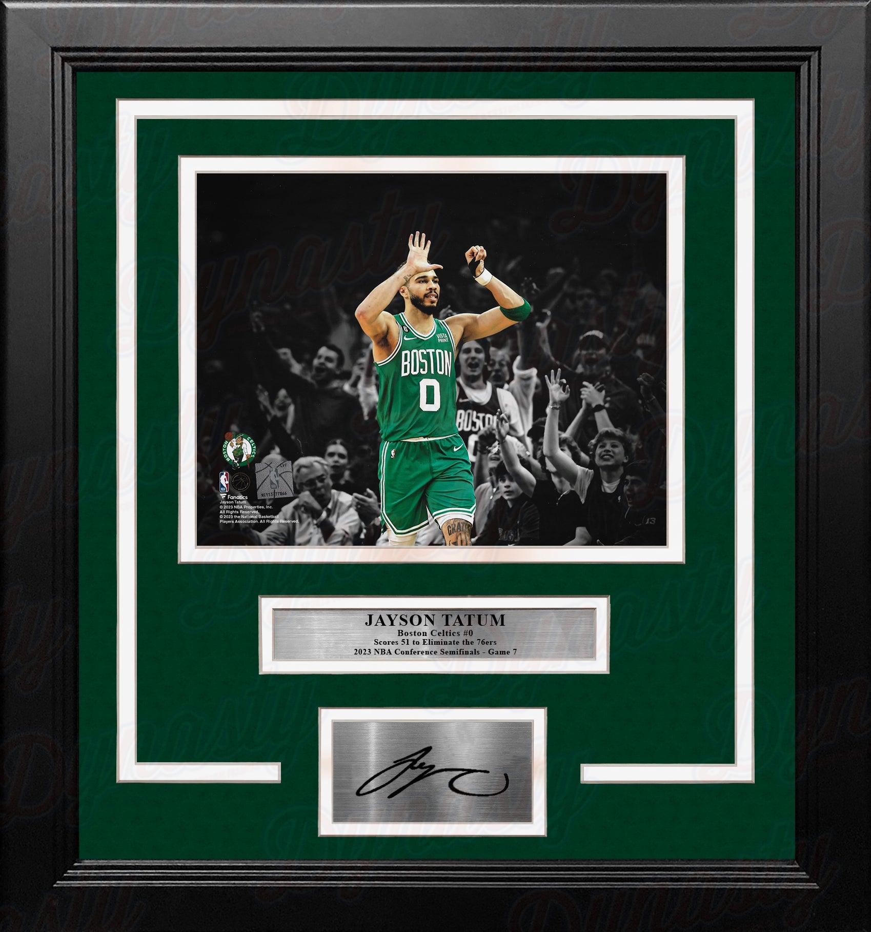 Jayson Tatum 51-Point Game 7 Boston Celtics 8" x 10" Framed Blackout Photo with Engraved Autograph 1