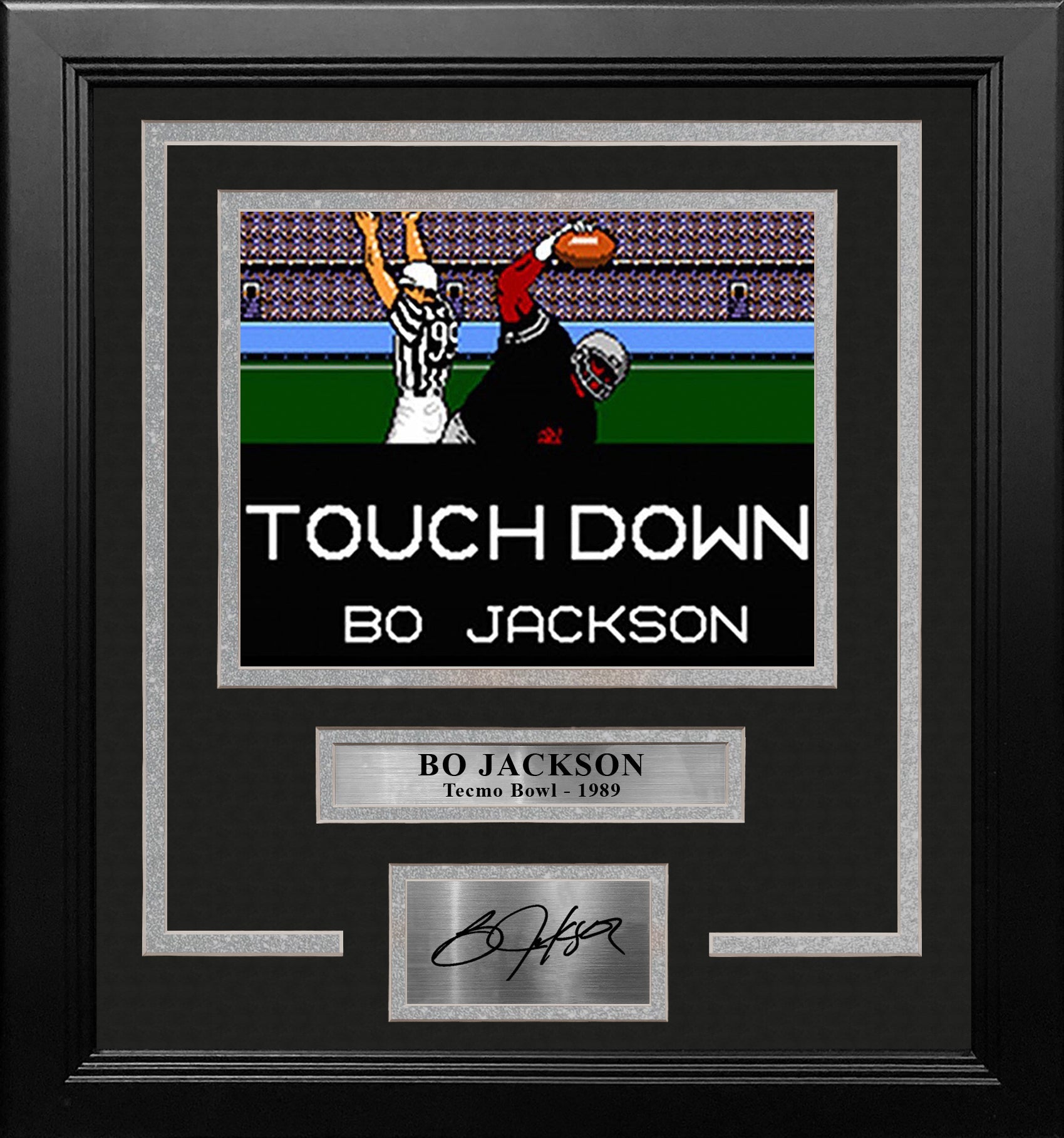 Bo Jackson Tecmo Bowl Touchdown 8" x 10" Framed Video Game Football Photo with Engraved Autograph 2