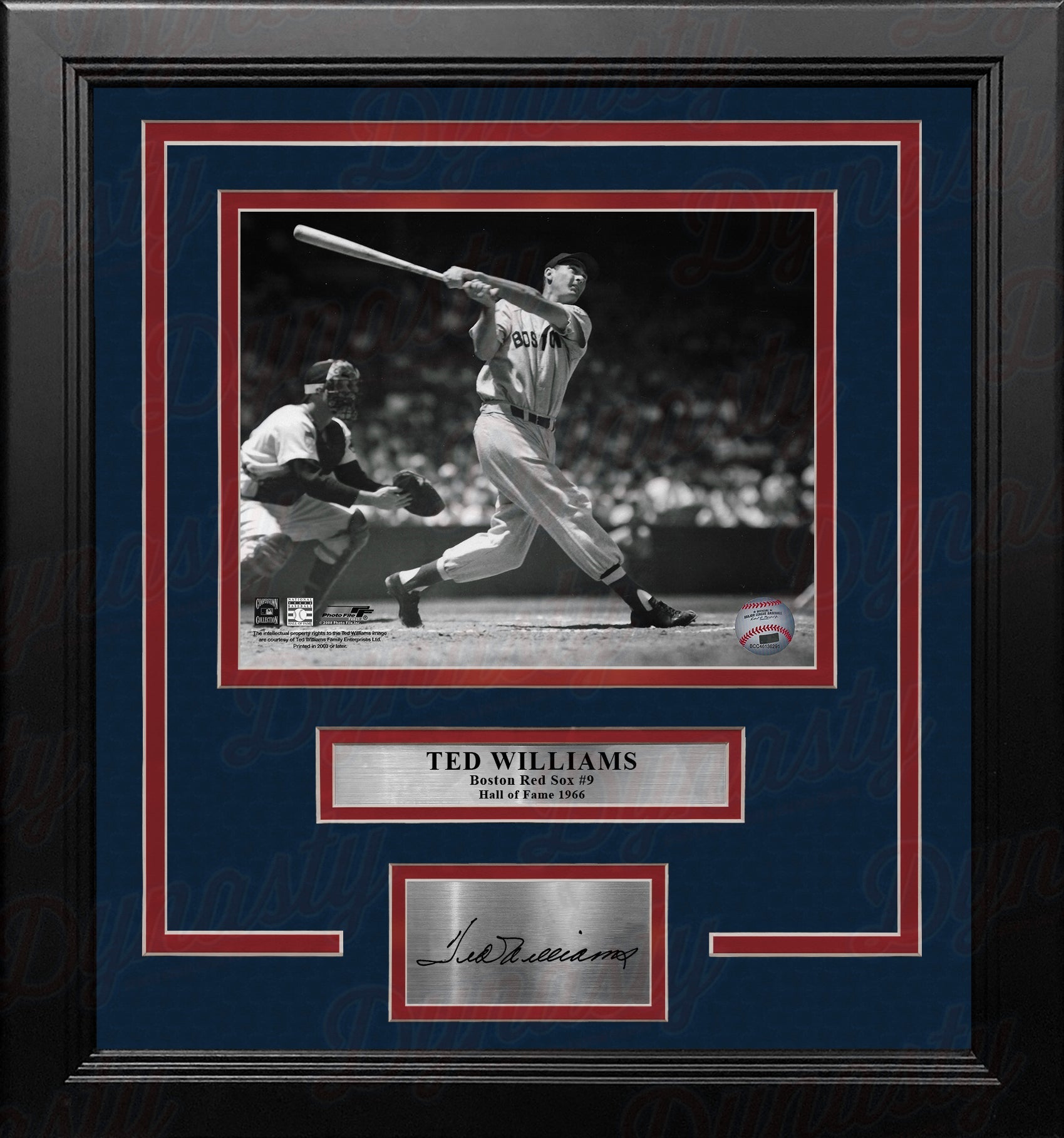 Ted Williams Swing Boston Red Sox 8" x 10" Framed Baseball Photo with Engraved Autograph 2