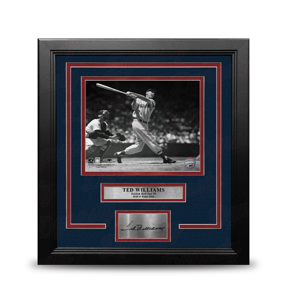 Ted Williams Swing Boston Red Sox 8" x 10" Framed Baseball Photo with Engraved Autograph 1