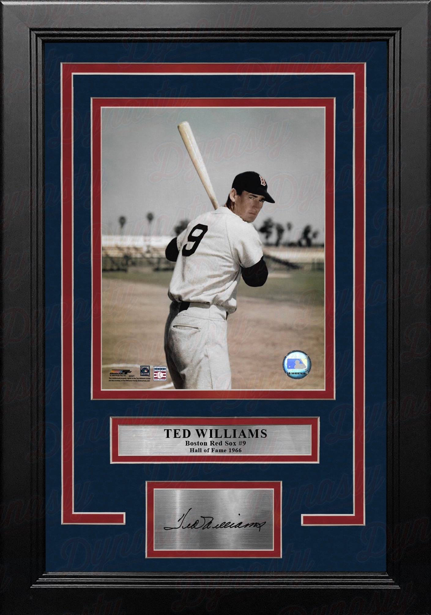 Ted Williams Color Pose Boston Red Sox 8" x 10" Framed Baseball Photo with Engraved Autograph 2