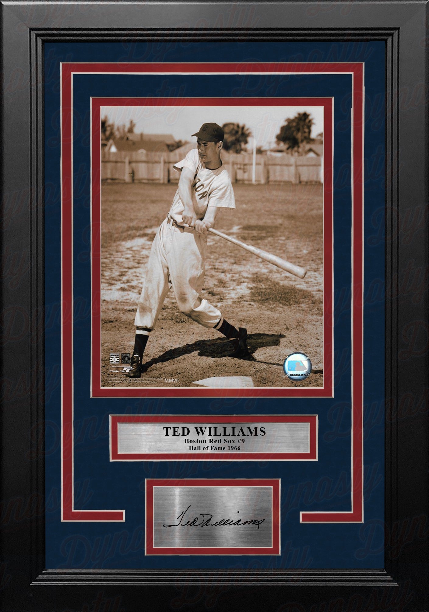 Ted Williams Sepia Swing Boston Red Sox 8" x 10" Framed Baseball Photo with Engraved Autograph 2