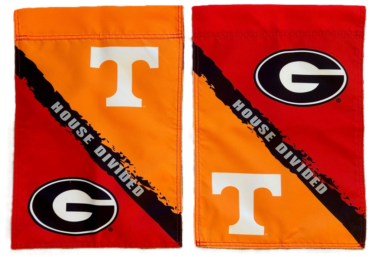 Tennessee and Georgia House Divided Garden Flag 2 Sided