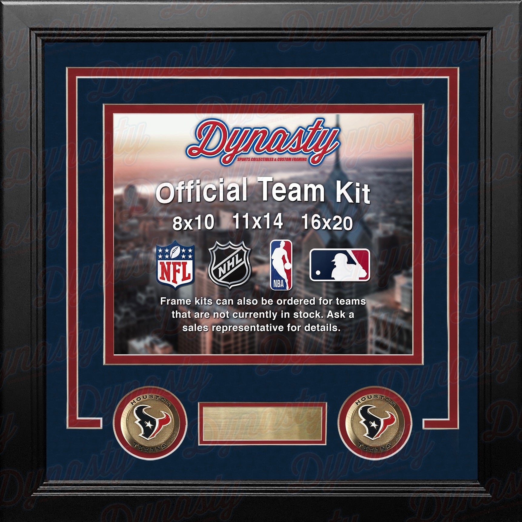 Houston Texans Custom NFL Football 16x20 Picture Frame Kit (Multiple Colors) 1