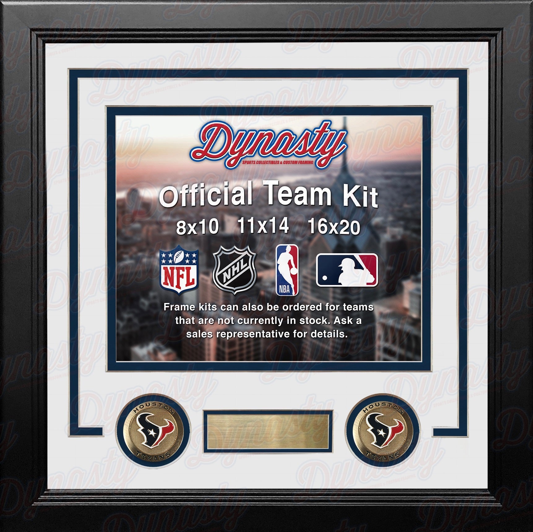 Houston Texans Custom NFL Football 8x10 Picture Frame Kit (Multiple Colors) 3