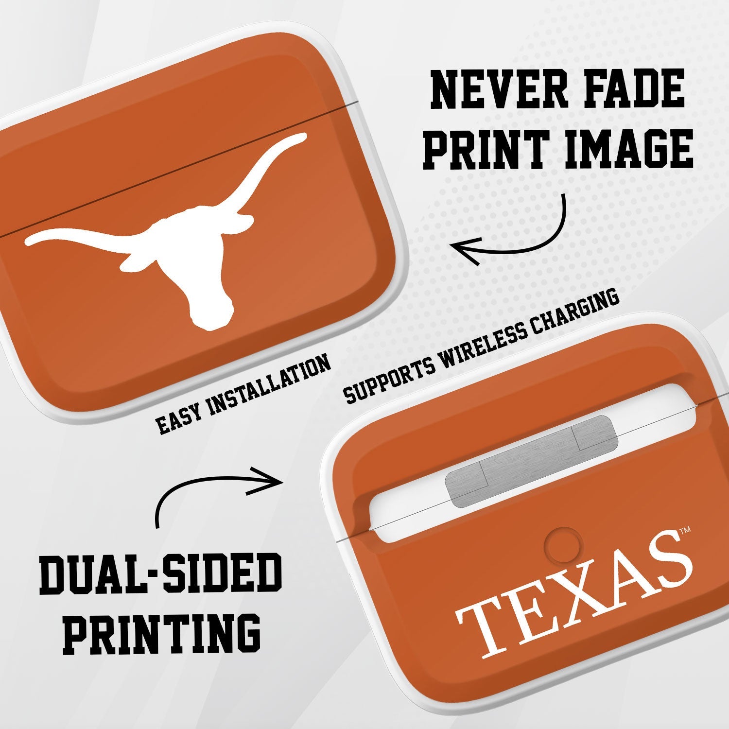 Texas Longhorns HDX Apple Airpods Pro 1 & 2 Case Cover | Affinity Bands