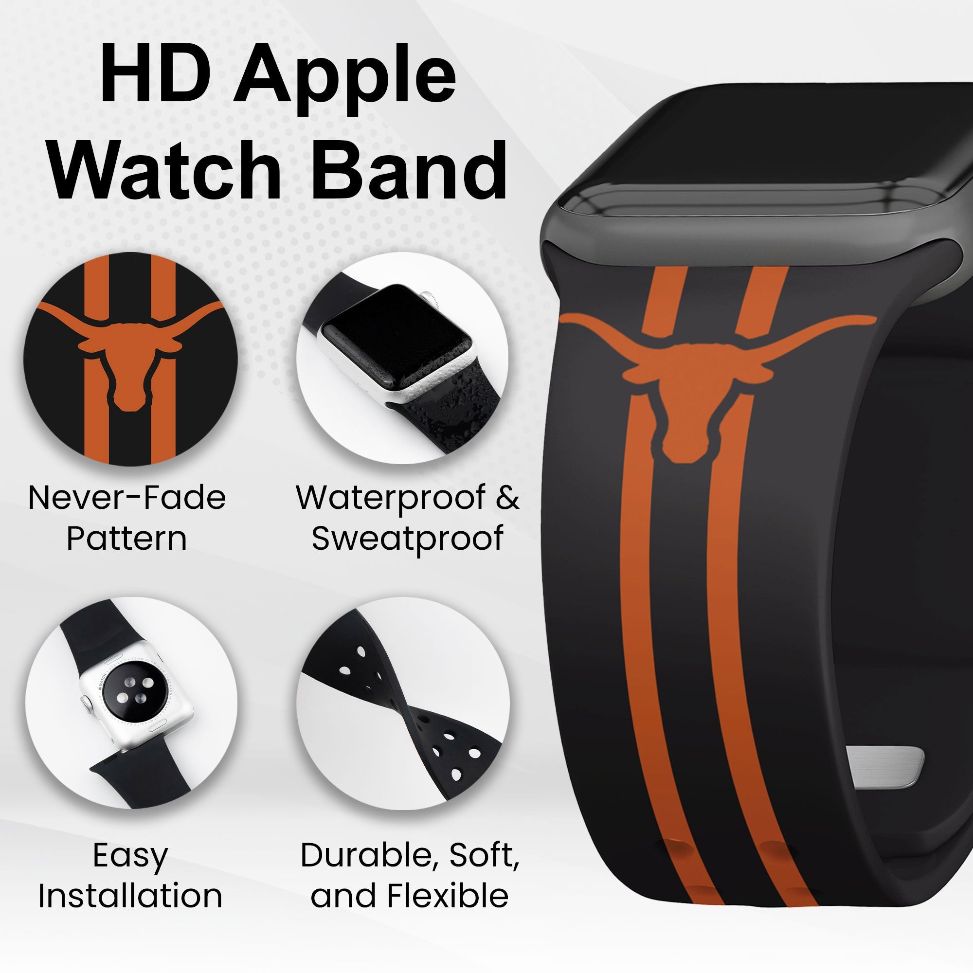 Texas Longhorns HD Apple Watch Band 3