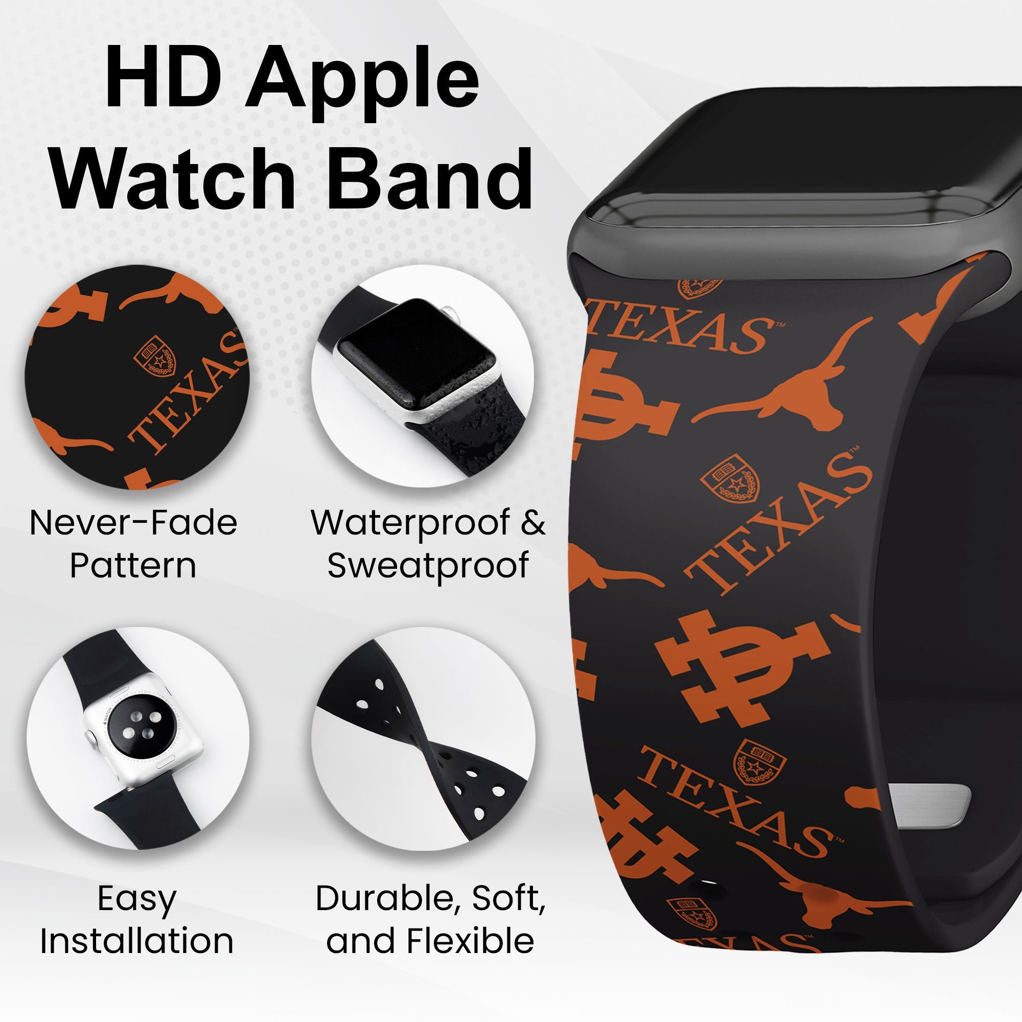 Texas Longhorns HD Apple Watch Band 11