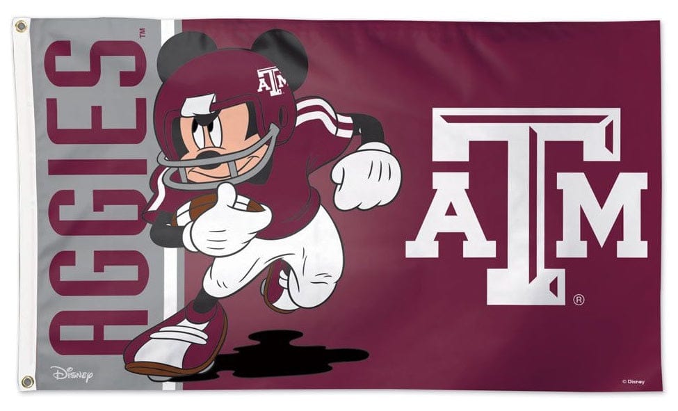 Texas A&M Aggies Flag 3x5 Mickey Mouse Football