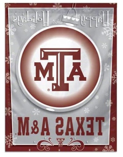 Texas A&M Banner Vertical Happy Holidays House Flag