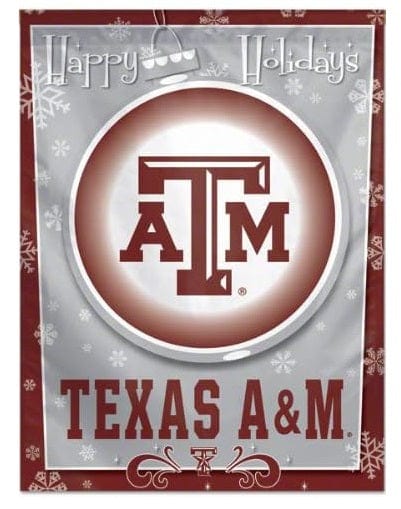 Texas A&M Banner Vertical Happy Holidays House Flag