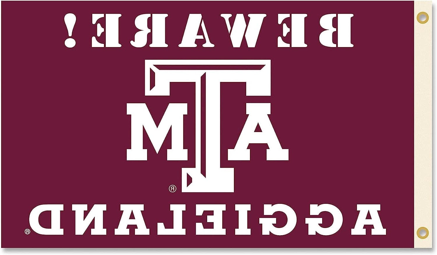 Texas A&M Beware Aggieland Flag 3x5 Logo