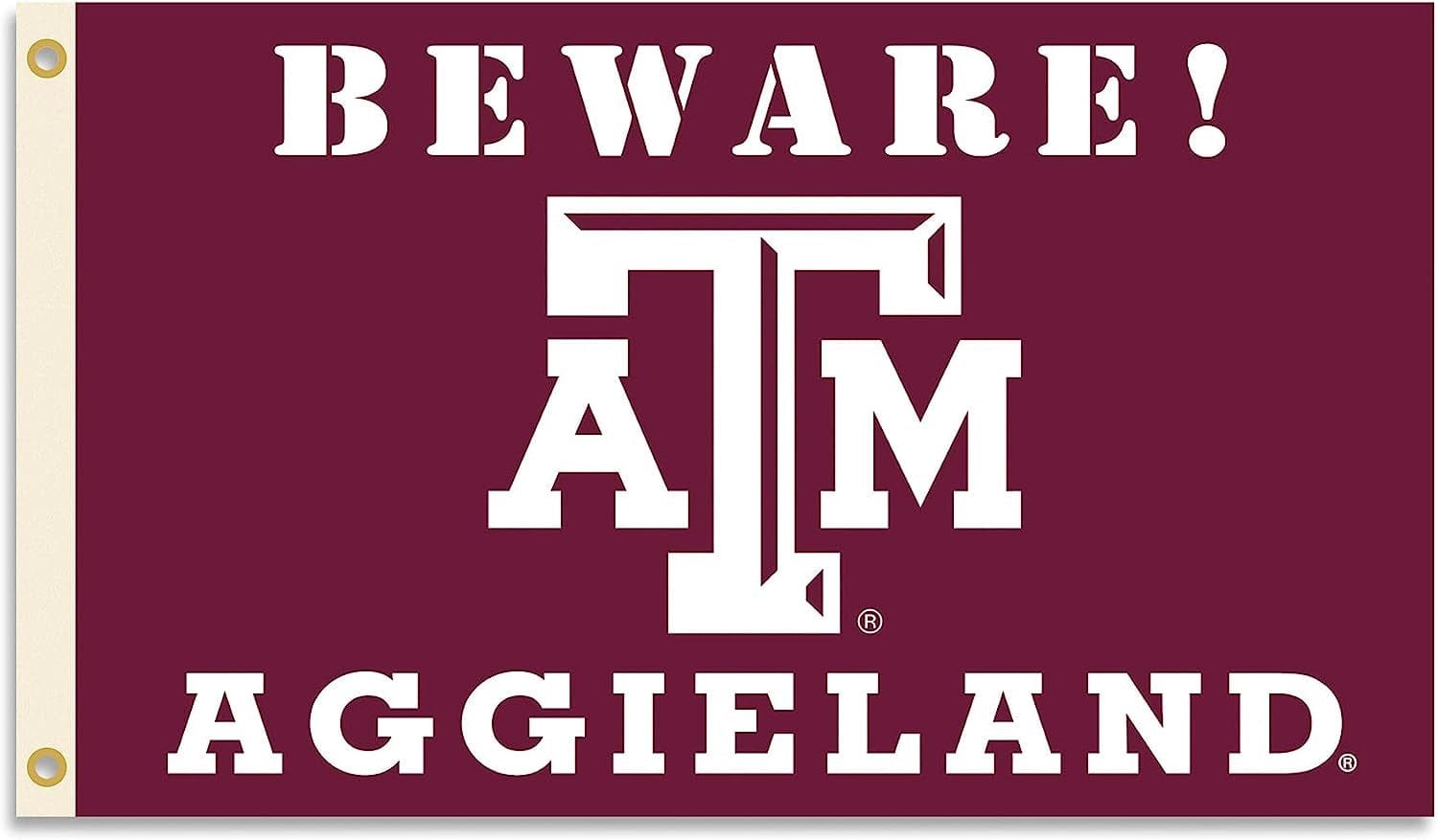 Texas A&M Beware Aggieland Flag 3x5 Logo