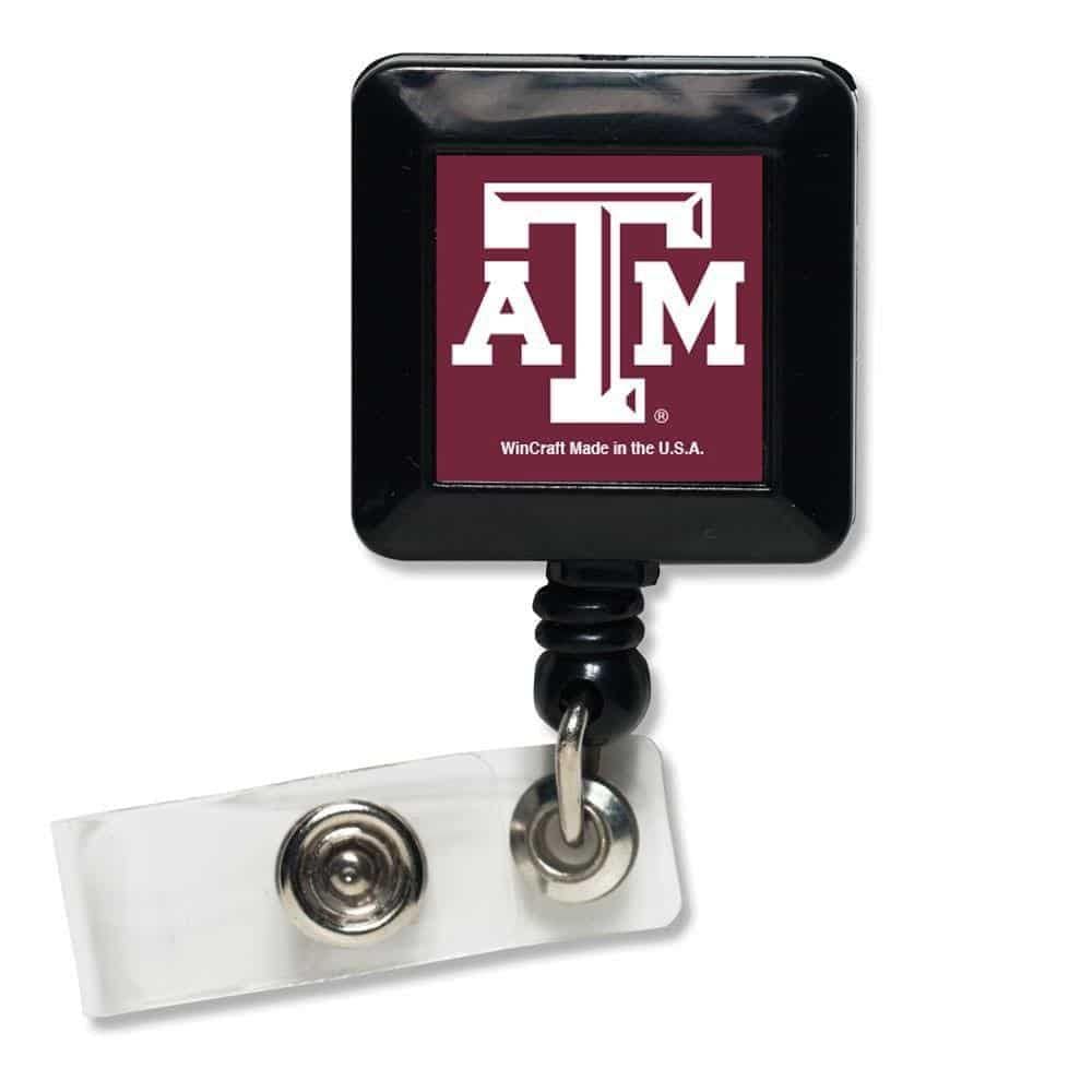 Texas A&M Logo Badge Holder Reel Retractable