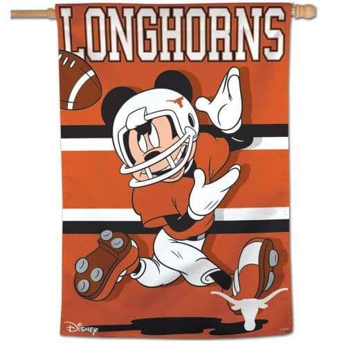 Texas Banner Mickey Mouse Longhorns Football House Flag 1